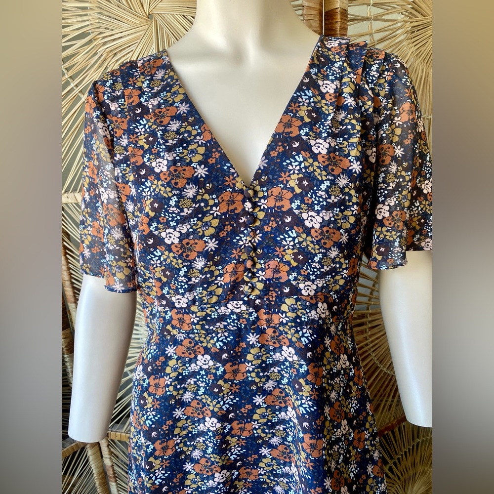 Madewell Floral V-Neck Dress Size 6